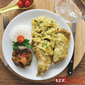 CUISSES POULET ANANAS COCO RECETTE KERVIANDE