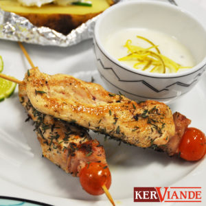 BROCHETTE DE VOLAILLE AU CITRON VERT KERVIANDE